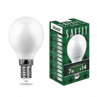 Лампа светодиодная SAFFIT SBG4507 Шарик E14 7W 6400K дневной /7438031