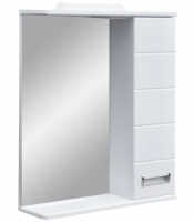 Зеркало Doratiz Вега со шкафчиком 50 см (белый), зеркало с подсветкой, петли с доводчиком, покрытие пленка, правая дверька. /2711.111
